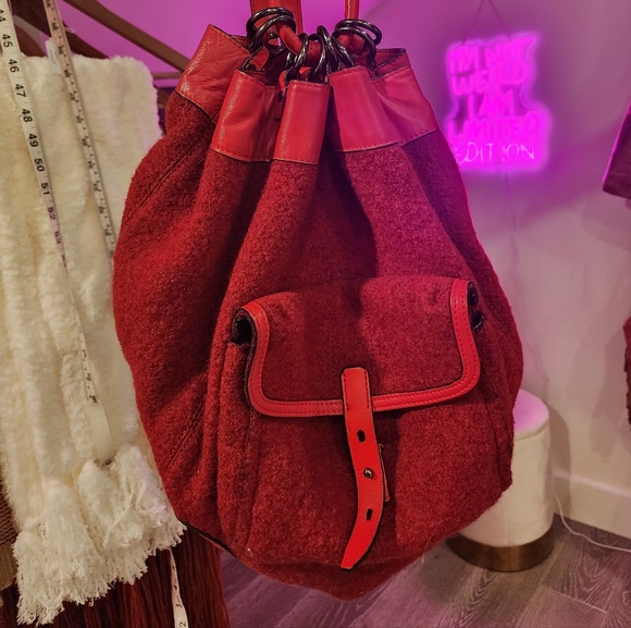Rag & Bone Red Wool Backpack - Picture 5 of 9